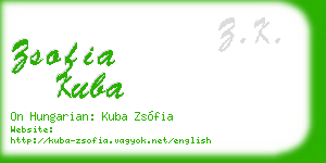 zsofia kuba business card